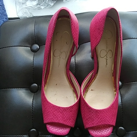 Jessica Simpson Josette Snakeskin Peeptoe Pumps - Picture 3 of 7